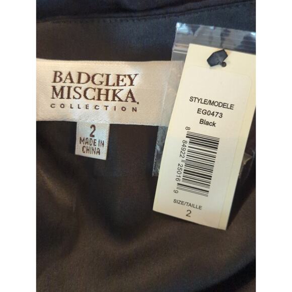 Badgley Mischka Womens Silk Beaded Halter Neck Maxi Evening Dress Black Sz 2 NWT - Picture 12 of 12